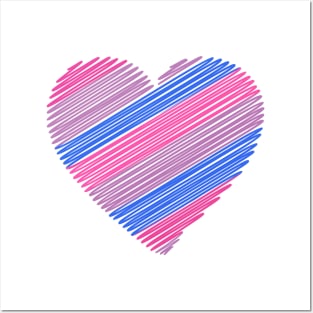 Bisexual flag heart Posters and Art